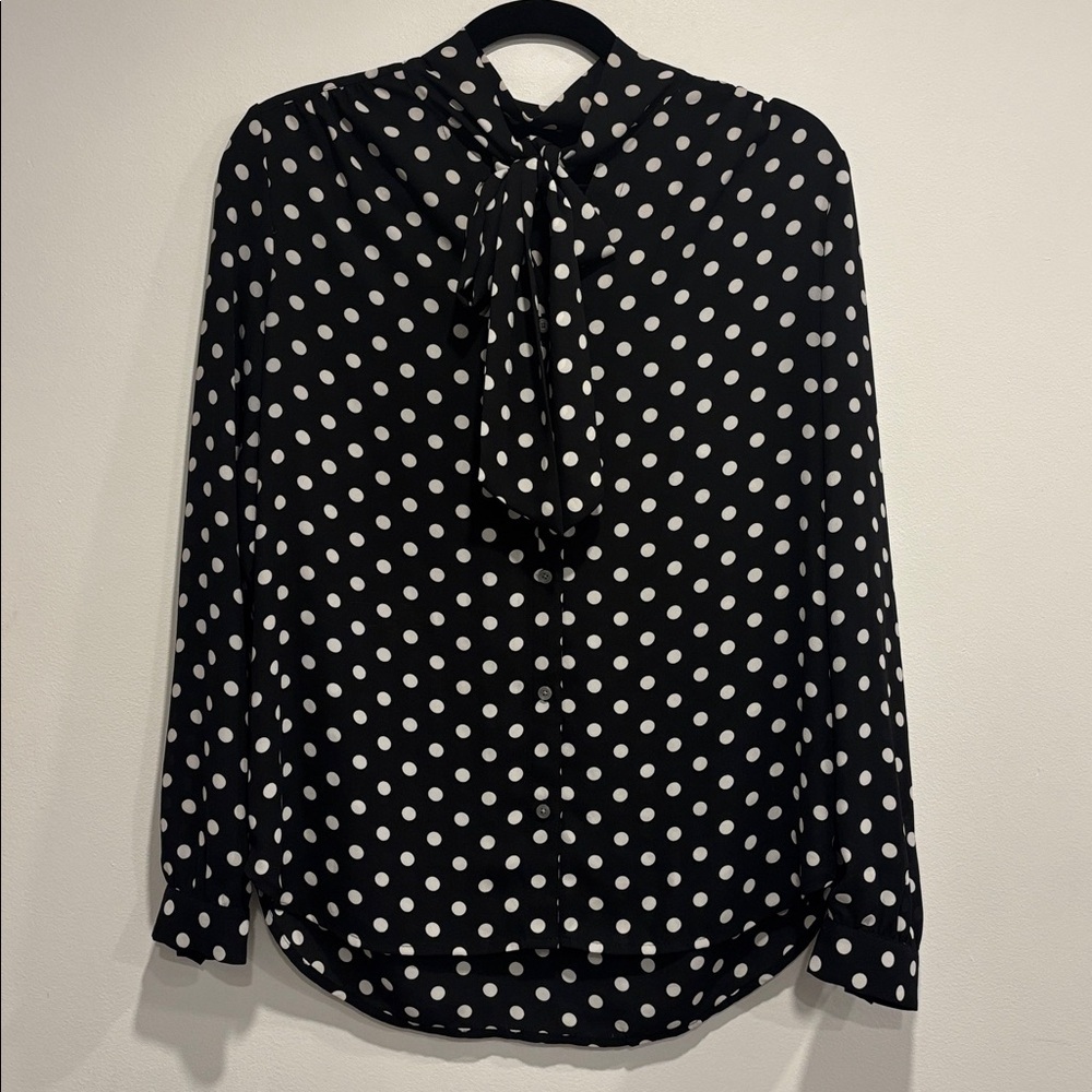 J. Crew Black and White Polka Dot Shirt